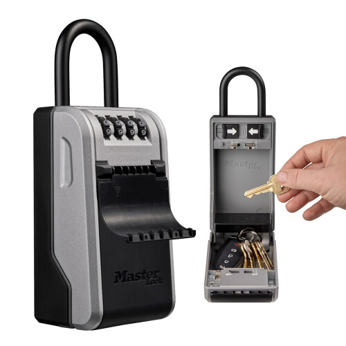 Master Lock Master Lock 5480EURD Key Safe with New Innovative Design, Shackle, Large Capacity, High Security, Grey, Extra Large 1