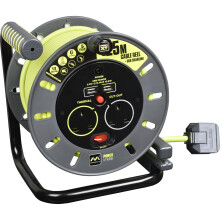 Masterplug OMU25132USL-PX Pro-XT Four Socket Open Cable Reel Extension Lead with Winding Handle and Two USB Charging Ports, Thermal Cut Out and Power