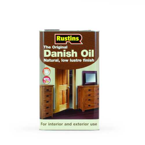 Rustins Rustins DANO5000 Original Danish Oil 5 litres & PBRUSHPACK Foam Brushes 1