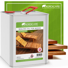 Nordicare Sealing Wood Oil for Outdoor Garden Furniture - Teak Oil for Garden Furniture - Suitable for All Outdoor Types of Wood, for Wood Exterior, W