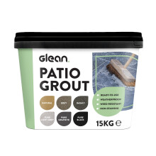 GLEAN Patio Grout | PURE BLACK | 15kg - 20m? Coverage | Jointing Compound | Brush In Patio Grout For Paving Patios & Block Paving | Self Setting All W