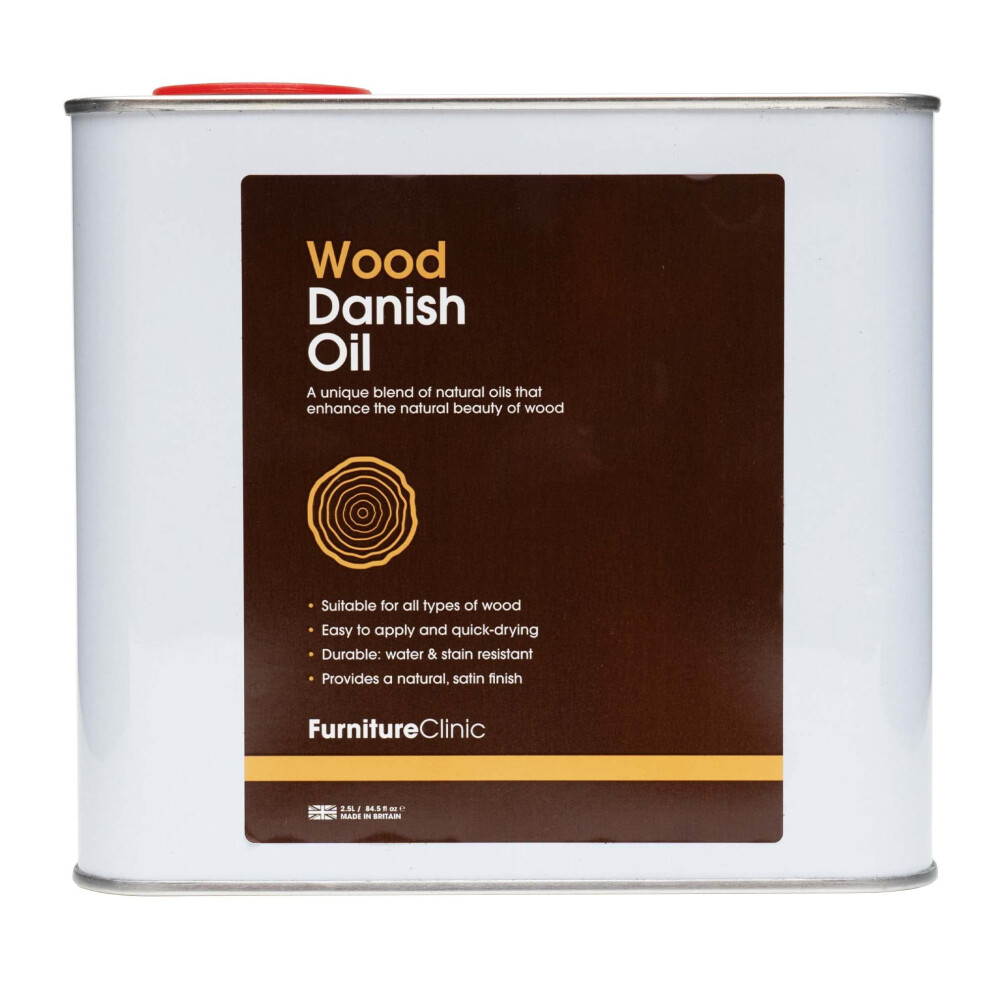 Furniture Clinic Danish Oil For Wood - Premium Finishing Oil To Enhance The Natural Beauty Of Oak, Pine & Wooden Worktop Surfaces - Seal & Protect For 5051218525187