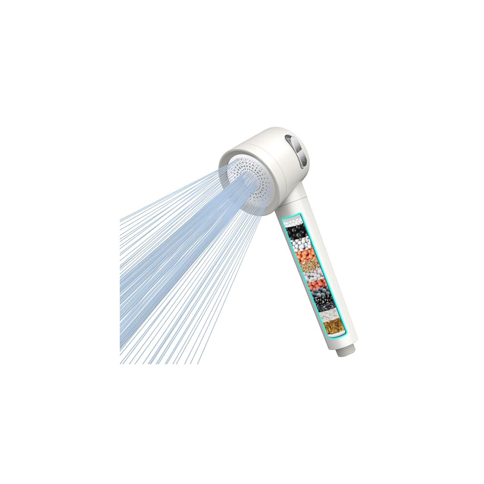 Meko Hard Water Filter Shower Head With 3 Modes, 15 Layers Filtration Water Saving High Pressure Shower Heads And 1.5M Hose, Massage Shower Filter For 5051218525521