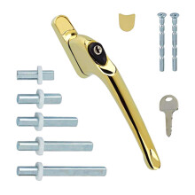 FixRello PVC Window Handles for uPVC Windows - Handle for uPVC Windows and Double Glazing (4, Gold)
