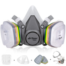 AirGearPro M-500 ABEK1-P2 Reusable Respirator Mask | Anti-Dust Gas mask Ideal for Spray painting, Sanding, Pesticide spraying, Building work, Chemical