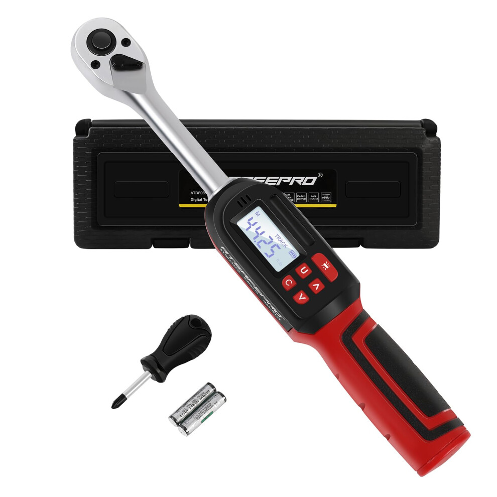 Atsafepro Digital Torque Wrench 3/8" Drive, Electronic Torque Wrench 3-60 Nm ?2% Torque Accuracy Dual-Direction,Preset Memory,Buzzer And Led Flash Not 5051218525781