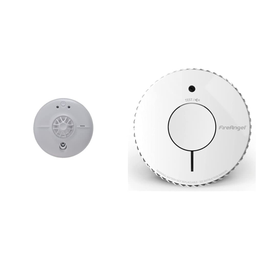 FireAngel HW1-R Heat Alarm, White & FireAngel Optical Smoke Alarm with 10 Year Sealed For Life Battery, FA6620-R (ST-622 / ST-620 replacement, new gen