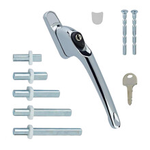FixRello PVC Window Handles for uPVC Windows - Handle for uPVC Windows and Double Glazing (4, Chrome)