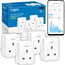 Tapo P110M (4-pack) Smart Plug, WiFi Plug, Energy Monitoring, Electricity Usage Monitor, MATTER Certified, App Remote Control, Alexa, Voice Control wi