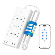 Meross Smart Power Strip, 6 Outlets + 4 USB Ports Smart Extension Lead, Compatible with Apple HomeKit, SmartThings, Amazon Alexa, Google Home, Voice/R