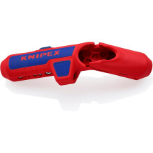 KNIPEX Ergostrip Universal Stripping Tool for Right-Handers, 135 mm, Round Cable, Coax Cables, Data Cables, Wire Stripper, 16 95 01 SB
