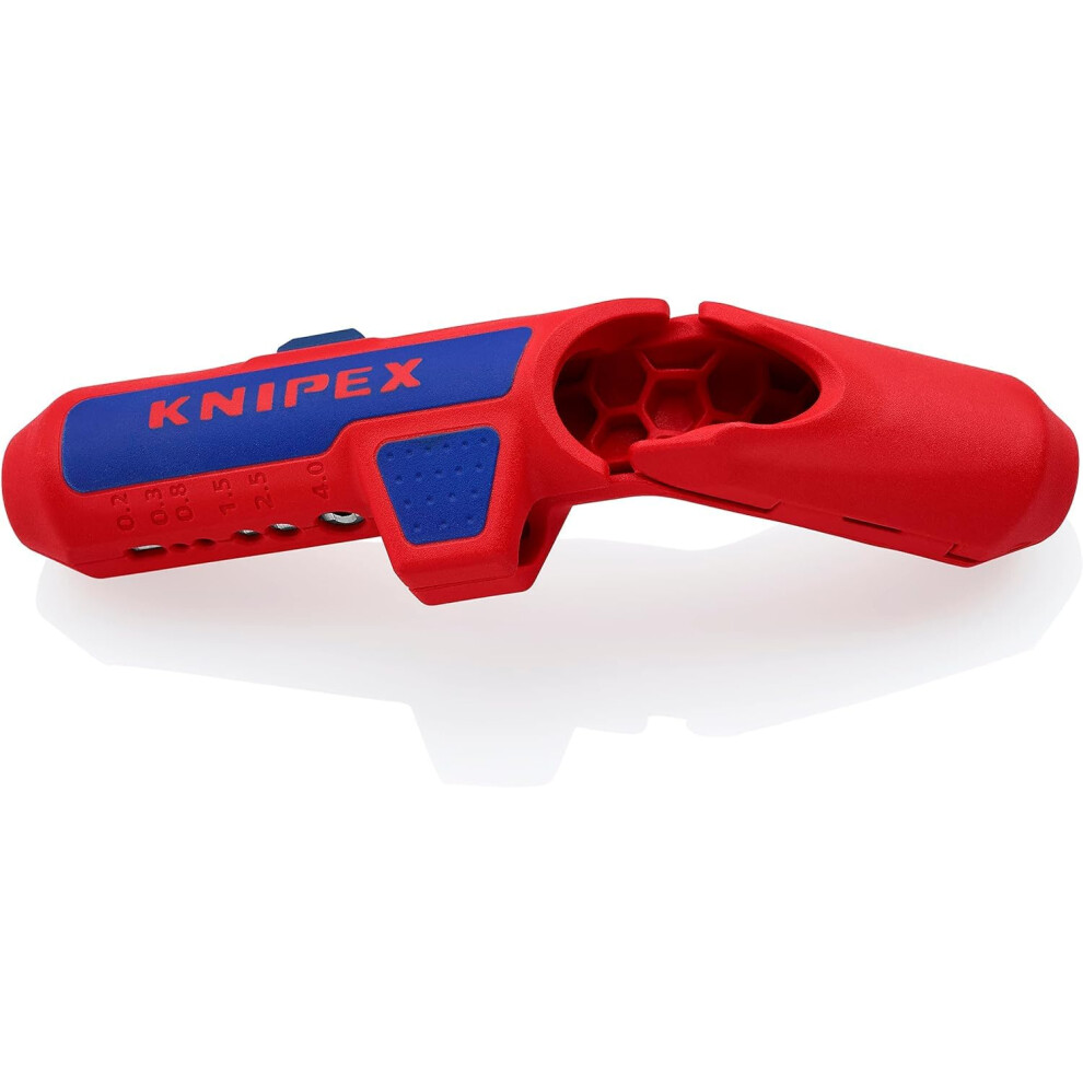 KNIPEX Ergostrip Universal Stripping Tool for Right-Handers, 135 mm, Round Cable, Coax Cables, Data Cables, Wire Stripper, 16 95 01 SB