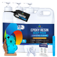 CRAFT RESIN 6L Crystal Clear Deep Pour Epoxy Resin Kit with Pumps - Food Safe & UV Resistant Best for DIY, Art, River Table, Wood, Flower, Mould Casti
