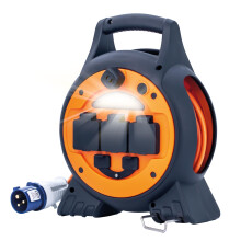 Status 5-in-1 15M Cable Reel, 3 Sockets, USB-A & USB-C Ports, 25A RCD, 10A Circuit Breaker, IP44 Weatherproof ? Ideal for Camping, Caravans, Motorhome