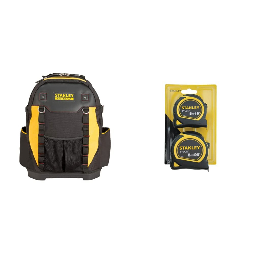 New Stanley 1-95-611 Fatmax Tool Backpack & Sta998985 Pocket Tapes, 5M/16Ft & 8M/26Ft