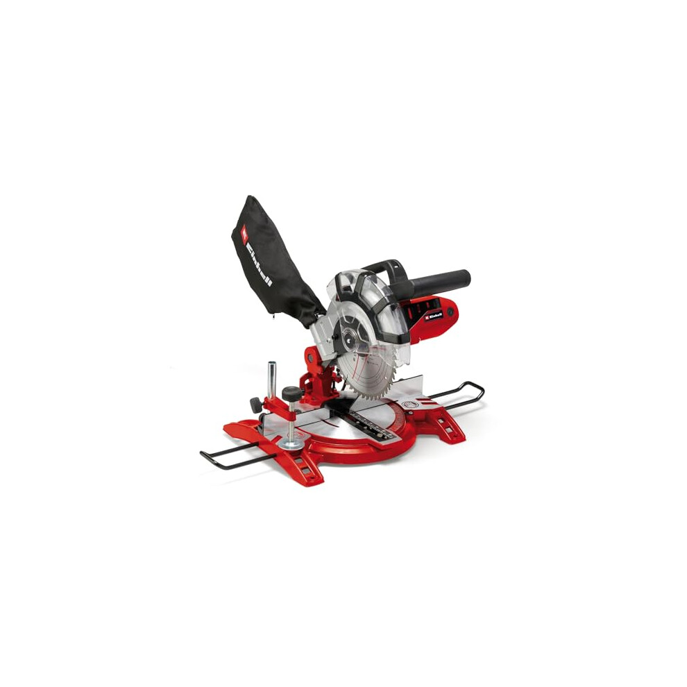 Einhell TC-MS 2112 Compound Mitre Saw - 1600W, 5000 RPM Circular Saw With Work Table, Clamp, Dust Collection, +/-45? Mitre, +/-45? Bevel - Electric Sa