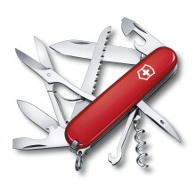 Victorinox Huntsman Swiss Army Knife, Medium, Multi Tool, Camping Knife, 15 Functions, Large Blade, Bottle Opener, Red