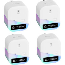 Meross Matter Smart Plug Mini with Energy Monitoring, Works with Apple HomeKit, Alexa, Google Home, SmartThings, WiFi Plug with Voice Remote Control,