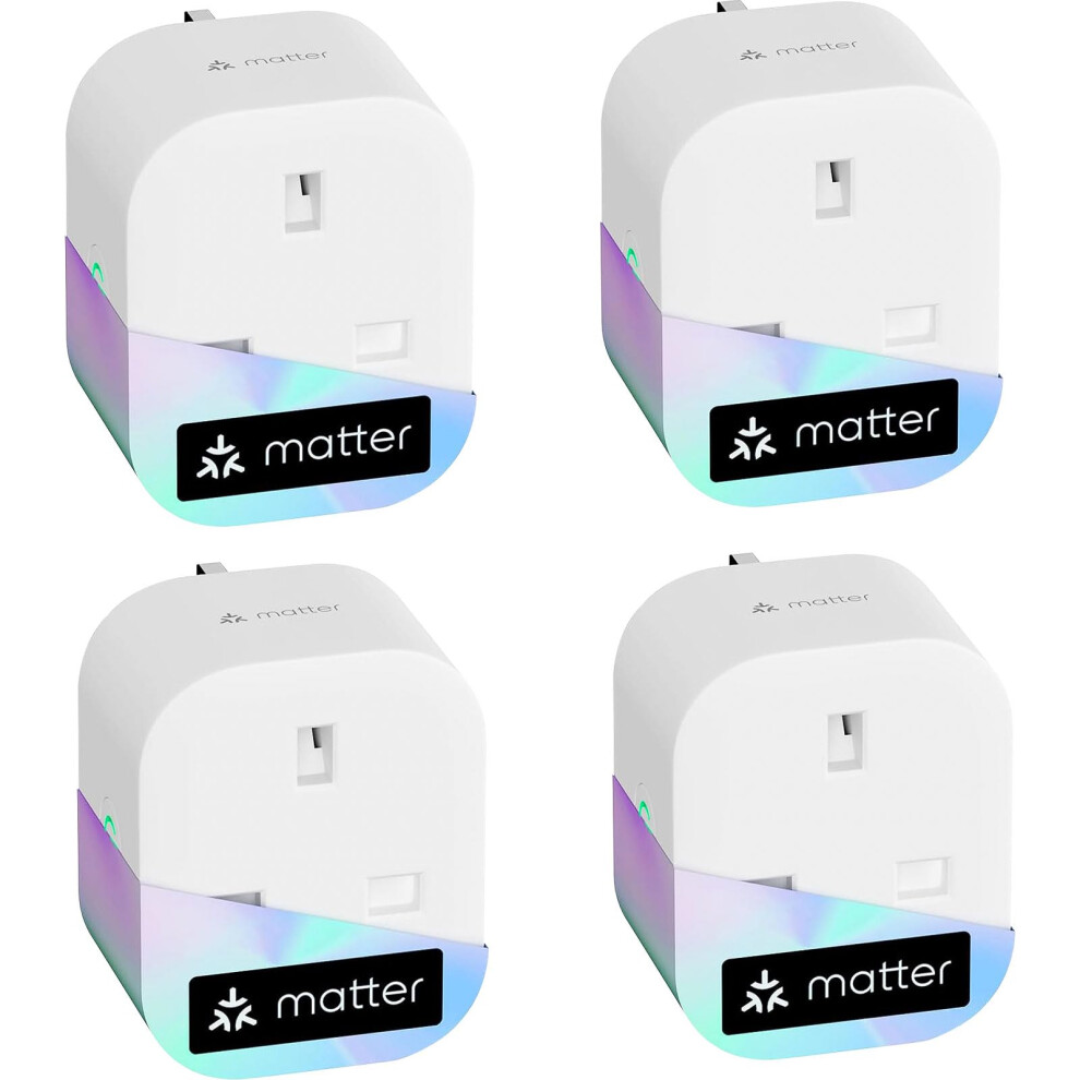 Meross Matter Smart Plug Mini With Energy Monitoring, Works With Apple Homekit, Alexa, Google Home, Smartthings, Wifi Plug With Voice Remote Control,