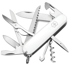 Victorinox Huntsman Swiss Army Knife, Medium, Multi Tool, Camping Knife, 15 Functions, Large Blade, Bottle Opener, White