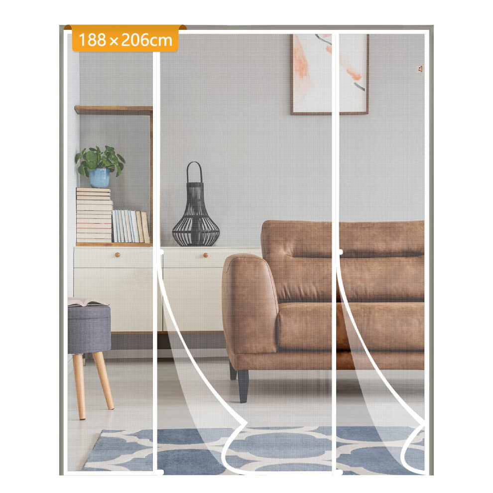 Yotache Fly Screen Door 188 X 206 Cm, Reinforced Polyester Double Door Insect Fly Mesh For Sliding Door Patio Door Keep Fly Bug Out, White 5051218527938