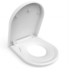 Family Toilet Seat, MUJIUSHI Soft Close Toilet Seat with Built-in Child Seat, Potty Training 2 in 1 Seat with Quick Release, Simple Top Fixing, Non-Sl