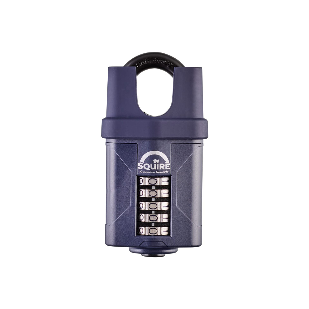 Squire Heavy Duty Padlock (CP60CS) - Toughest Closed Shackle - 5 Wheel Combination Padlock - Alloy Steel for Corrosion Resistance - Weatherproof Lock