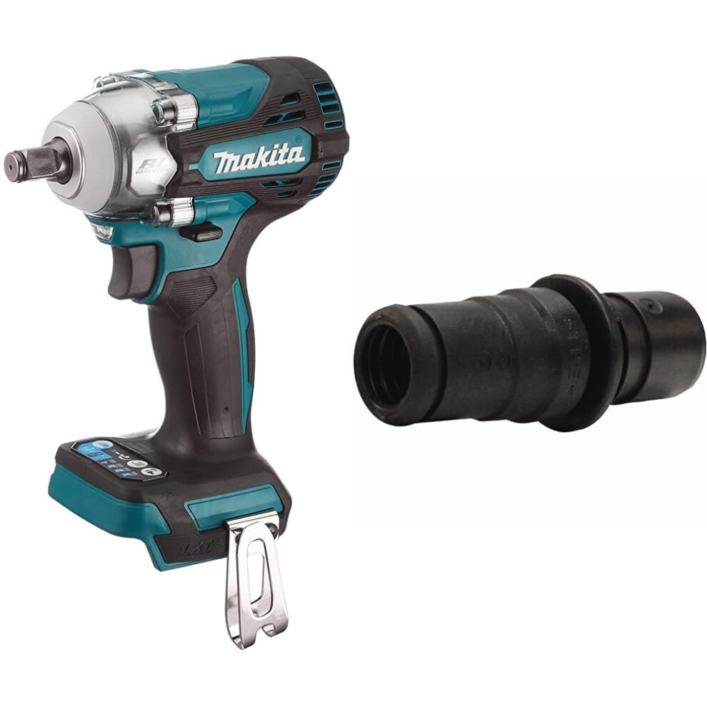 Makita DTW300Z Li-ion LXT Brushless Cordless Impact Wrench, Batteries and Charger Not Included, 18 V & P-70378 27 Quicksystem SE Tool Adaptor - Multi-