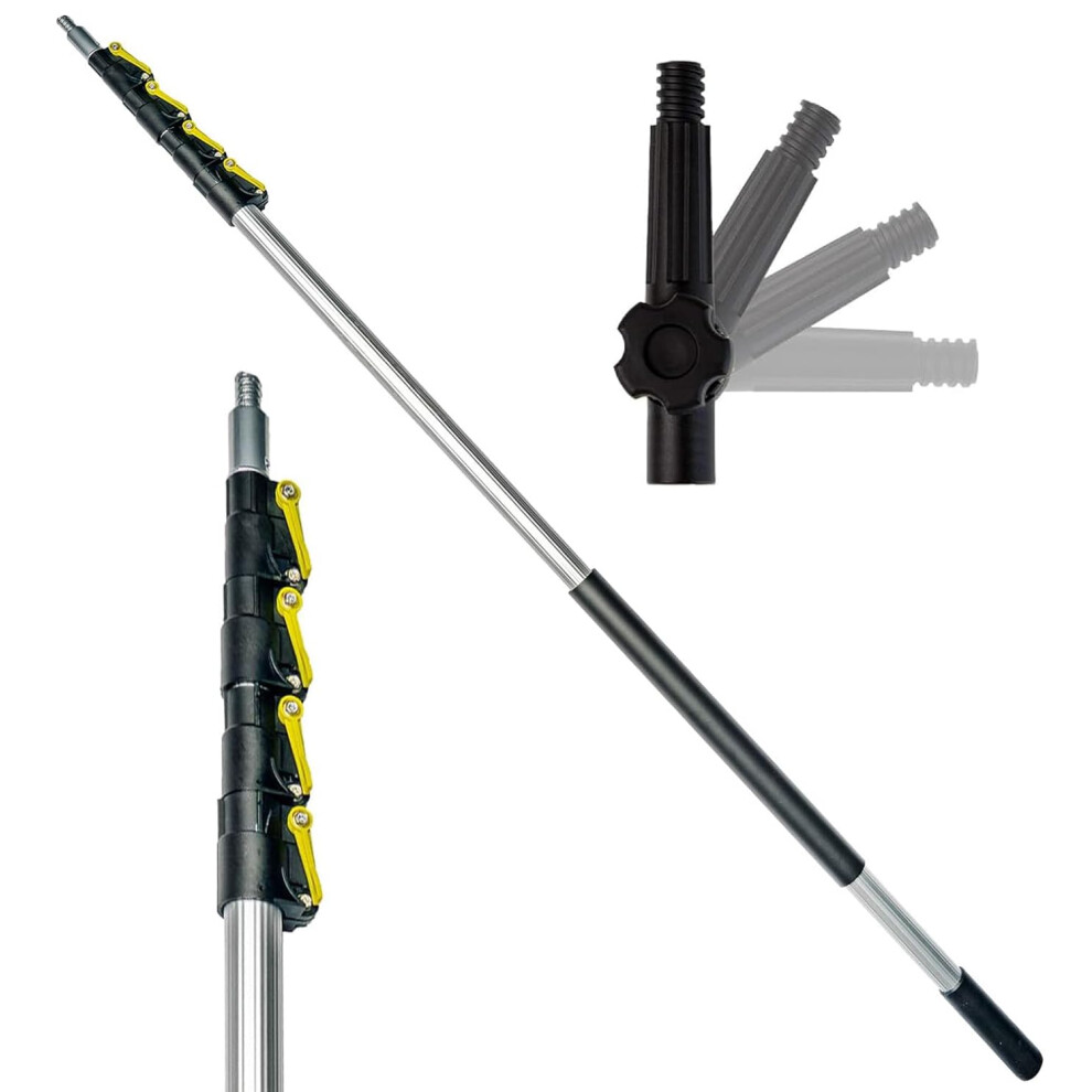 Docazoo Docapole Extension Pole, Telescopic Pole Bulb Changer Paint Roller Duster Pole Window Cleaning Gutter Cleaning Hanging S (9M) Light