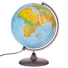 CGE Illuminated Globe 30cm Dual Map Earth Tones