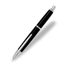 Pilot Capless Medium Retractable Fountain Pen with Rhodium Trim - Silver