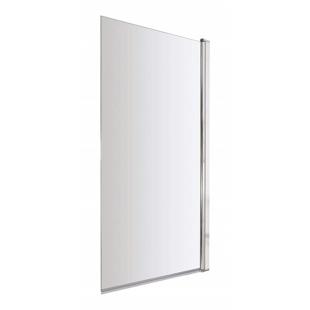 VeeBath Jade 6mm Square Edge Toughened Safety Glass Bath Screen Panel Shower Door Chrome - 1400x800mm