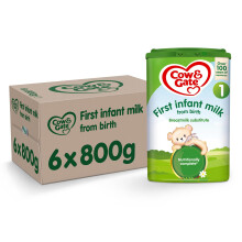 Cow & Gate 1 First Infant Baby Milk Powder Formula, from Birth, 800g (Pack of 6)