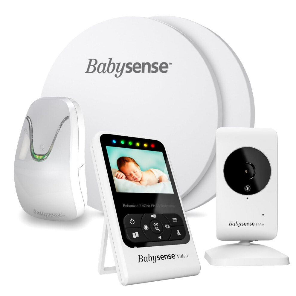 Babysense Video Baby Monitor With 2.4" Screen & Medically Certified Baby Movement Monitor With Real-Time No Breathing Motion Alerts, Tracks Breathing
