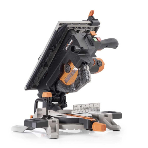 Evolution Power Tools R210MTS-G2 Convertible Mitre/Table Saw, Compact Multi-Function & Multi-Material Cutting, -47? Bevel & +/- 45? Mitre Angle, TCT B