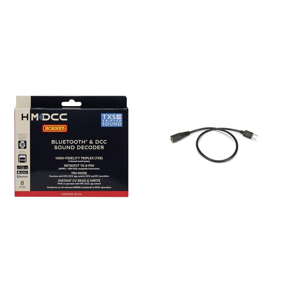 Hornby R7336 Hm7000-8Txs: Bluetooth? & Dcc Sound Decoder (8-Pin) & R7324 Hm7020: 15V Power Supply Adapter - Accessories For 00 Gauge Track & Tr