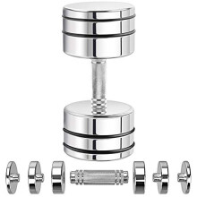 Steel Dumbbell Adjustable 25kg Single (12kg/17kg/20kg/25kg) Ultracompact Men Chrome Dumbbell with Knurled Handle Home Gym Workout (1 ? 25kg)