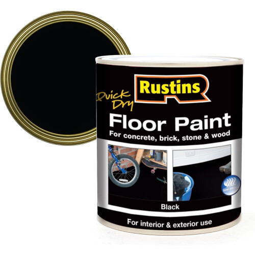 Rustins RUSTINS Quick Dry Floor Paint Black 2.5ltr 2