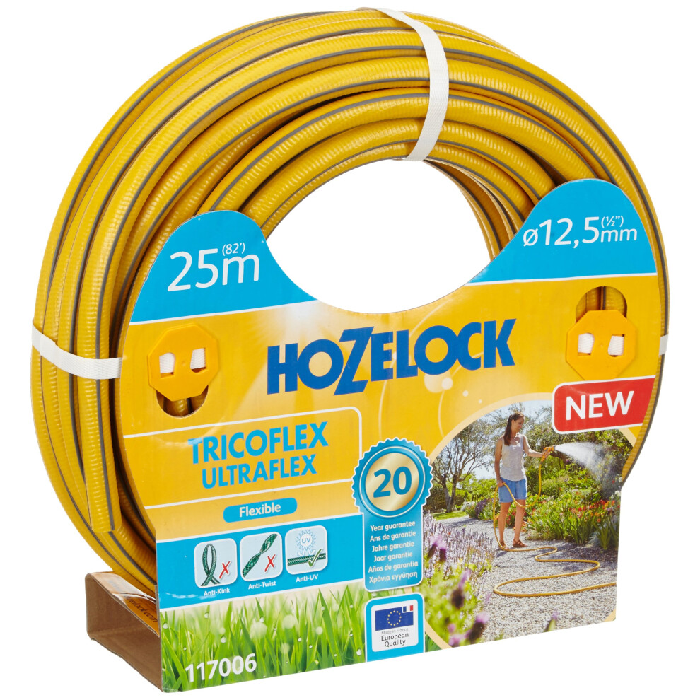 Hozelock Tricoflex Ultraflex Hose, Yellow, 12.5 mm x 25 m