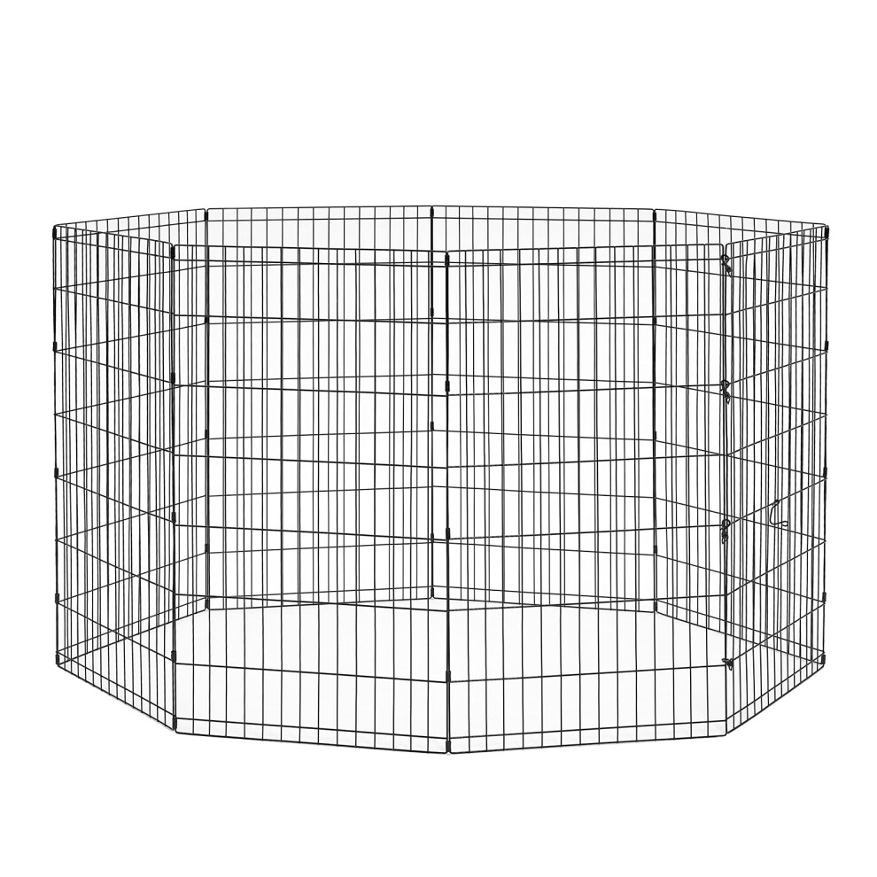 New World Dog Exercise Pen & Playpen without a Door; 60.96 cm by 106.68 cm; Black E-Coated; B556-42