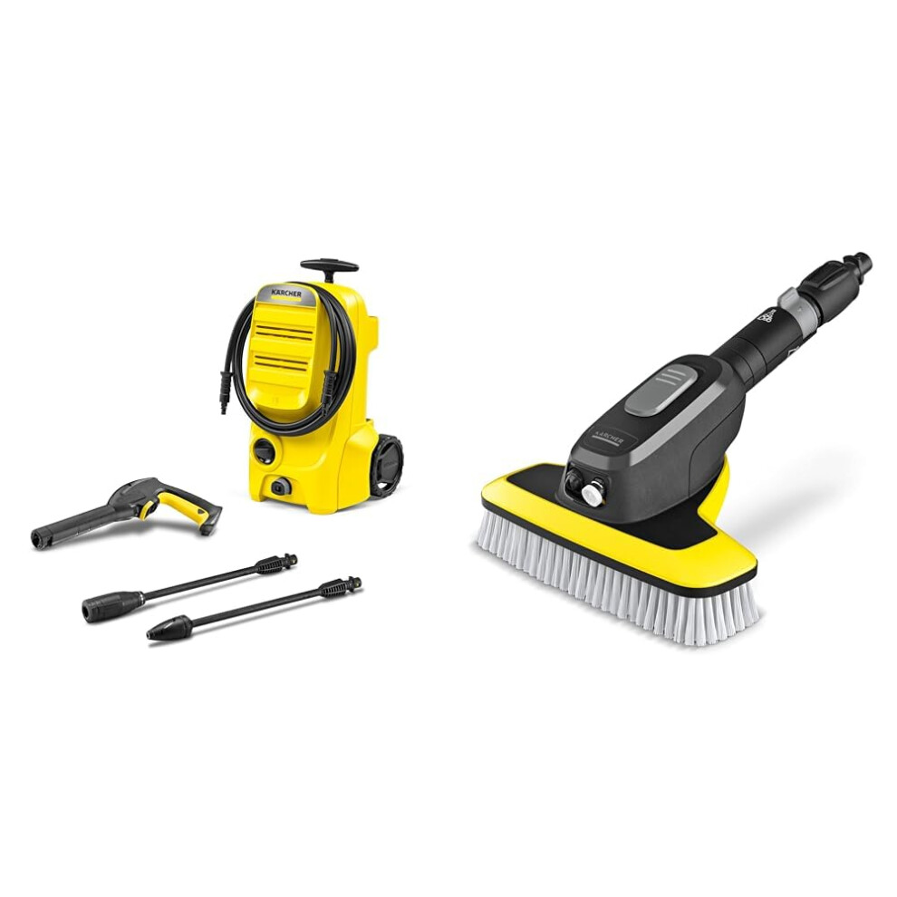 Bundle of K?rcher K 3 Classic Pressure Washer + K?rcher WB 7 Plus 3-in-1 Corded Electric Wash Brush, 3 Functions: Foam Jet, High-Pressure Flat Spray N
