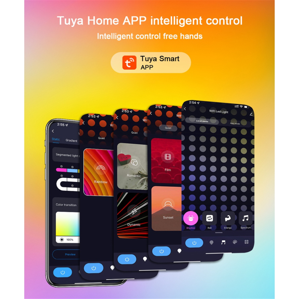 Striscia Led Con Giunzioni, Controllo Vocale, Musica, Sincronizzazione, Spina Ue-image