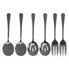 Servieren Edelstahl Buffet Catering Bankett ServierlöFfel Gabeln Set und Schwarz