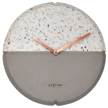 Nextime Conrazzo Wall Clock In Grey Concrete And Terrazzo Finish 32 Centimetres Wall Clocks