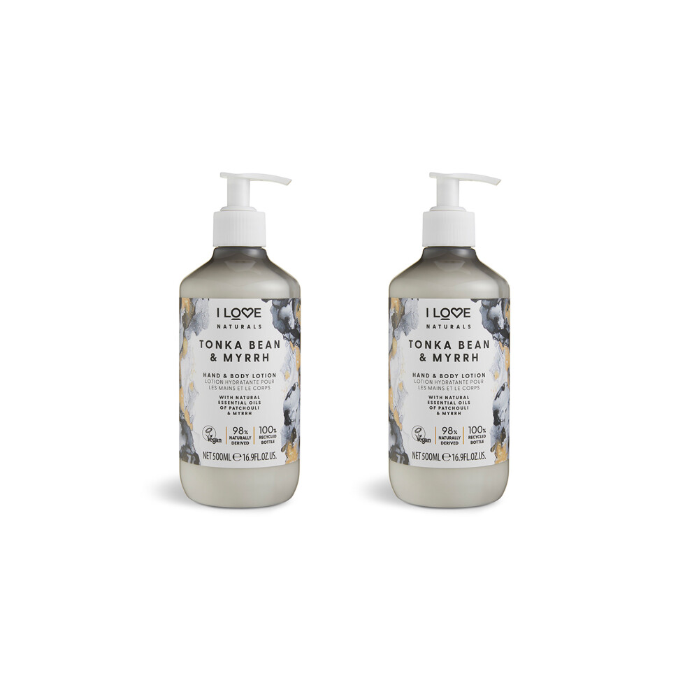 I Love Naturals Tonka Bean & Myrrh Hand & Body Lotion - 2 X 500Ml