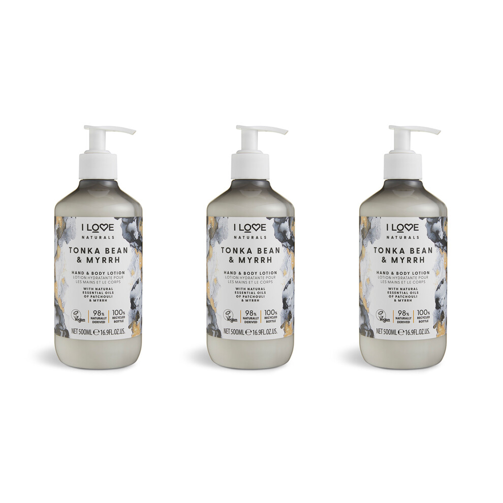 I Love Naturals Tonka Bean & Myrrh Hand & Body Lotion - 3 X 500Ml