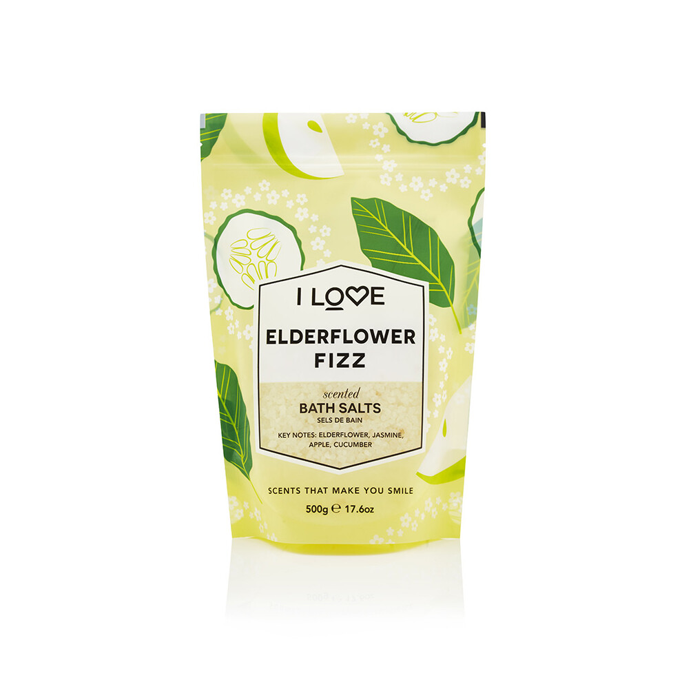 I Love Elderflower Fizz Scented Bath Salts - 500g