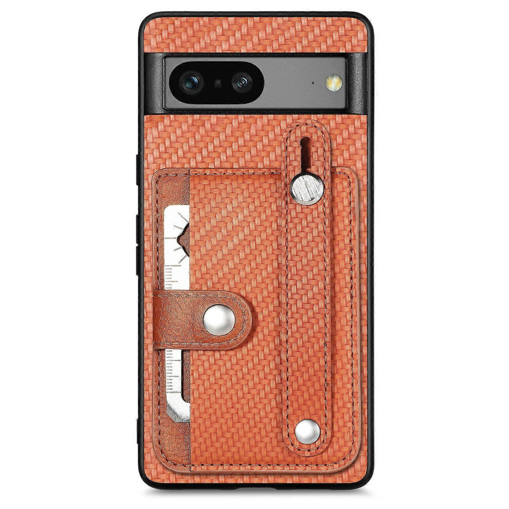 Card Slot Carbon Fiber Texture Pu+Tpu+Pc Phone Case For Google Pixel 7A, With Card Knife 4006042546601