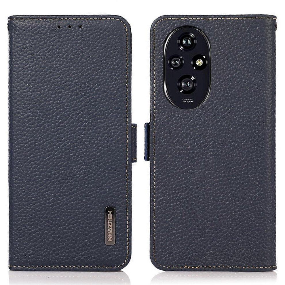 For Honor 200 Pro 5G Phone Case Rfid Blocking Genuine Cow Leather Flip Cover 4006042544430