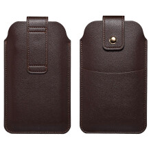 6.7-6.9 Inch Universal Phone Storage Pouch Microfiber Leather Waist Bag, Size L